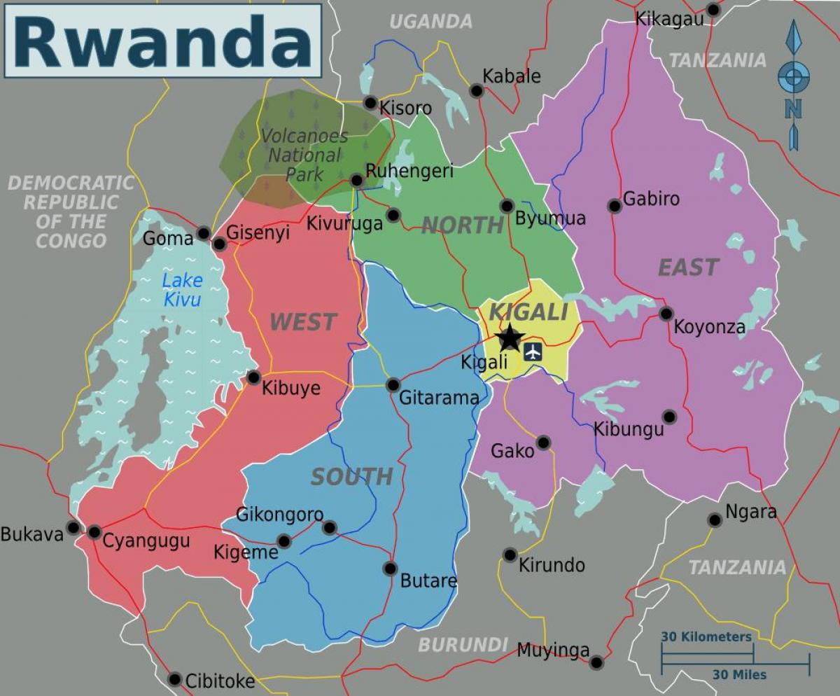harta kigali, Rwanda