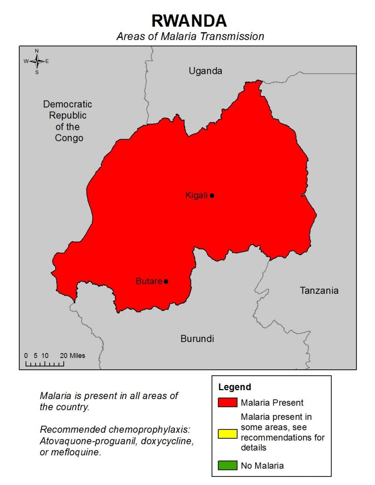 harta Rwanda malarie