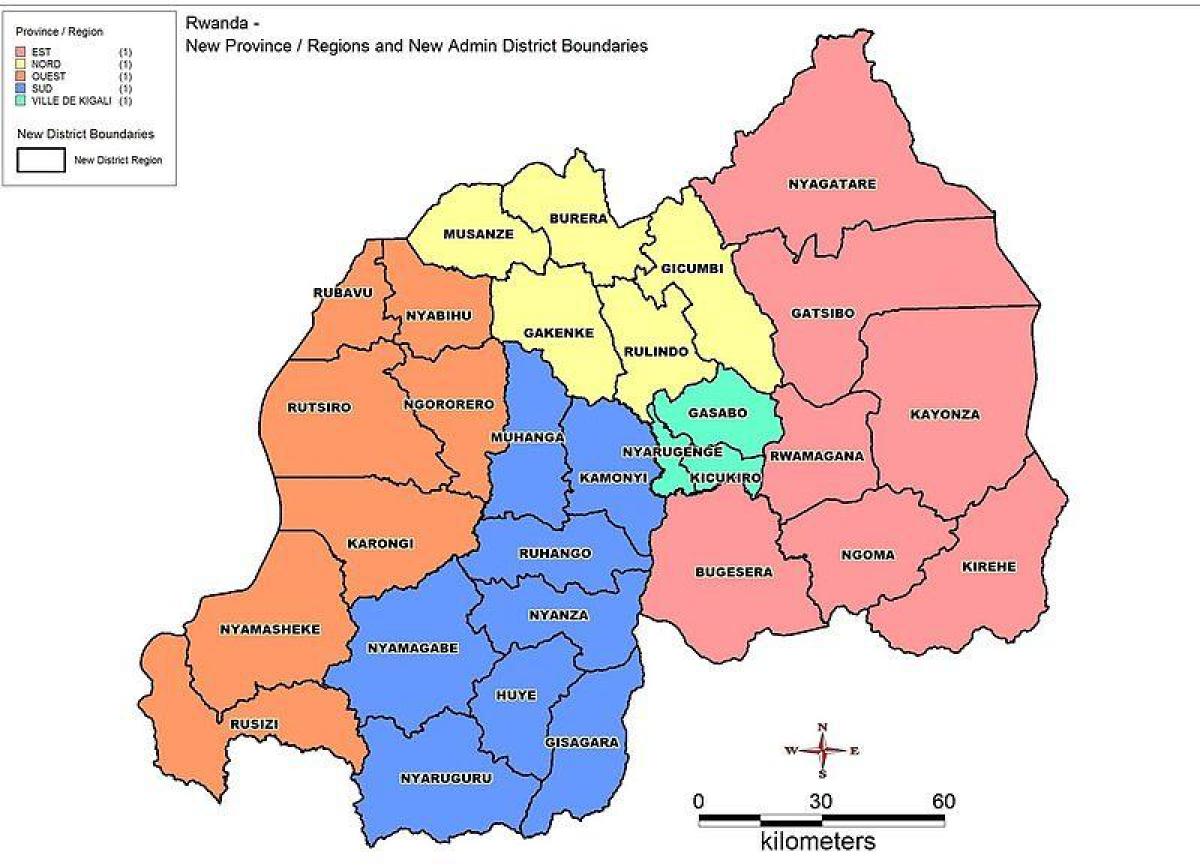 harta Rwanda sectoare