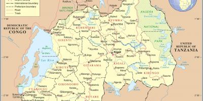 Harta de harta administrativă din Rwanda