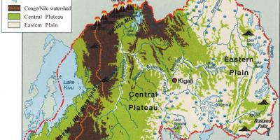 Harta geografică a Rwanda