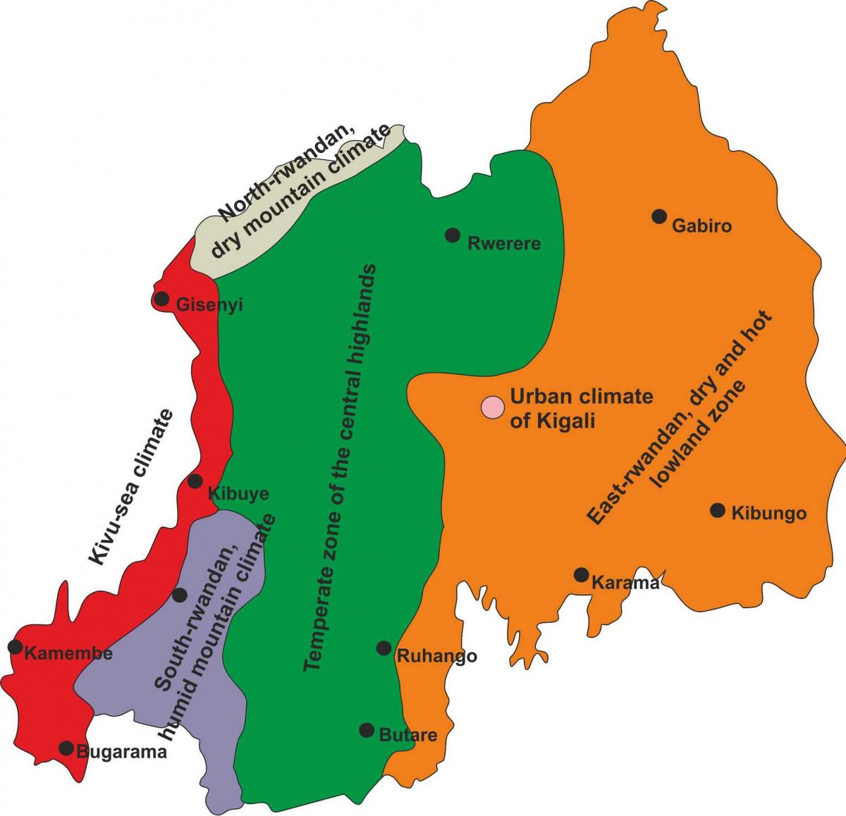 harta Rwanda climatice