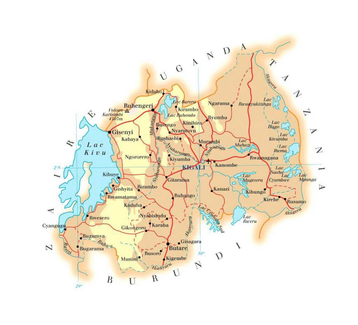 harta Rwanda drum