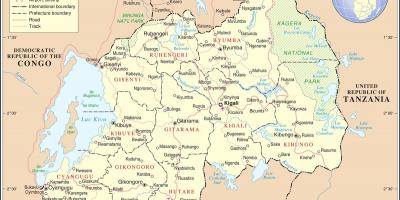 Harta de harta Rwanda țările din jur